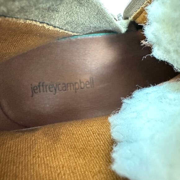 Jeffrey Campbell Womens Stanley Boot Size 8 Suede Leather Chunky Lug Faux Fur - Picture 11 of 11